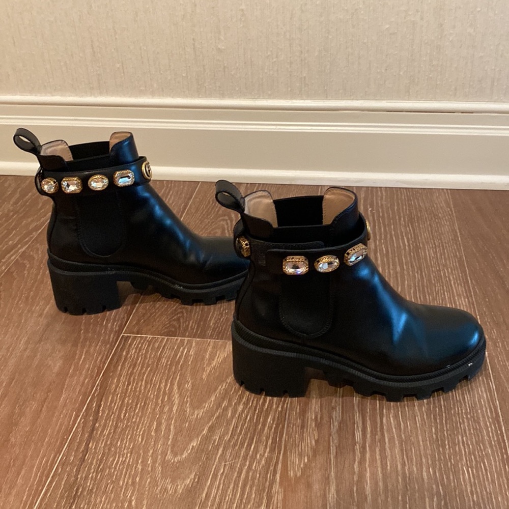 Gucci black ankle boots jewels size EU 35, US 5 1/2 - Picture 2 of 5